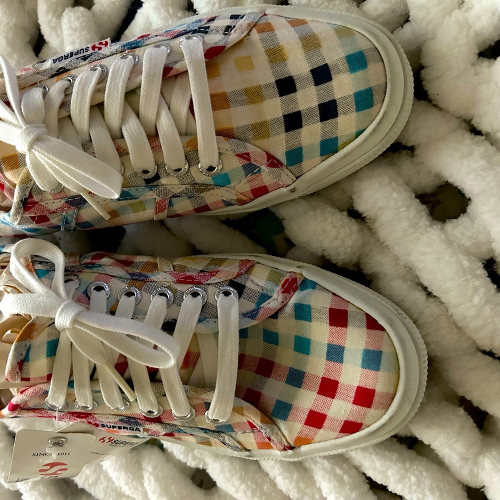 Superga Red and Blue Sneakers Casual Canvas Style